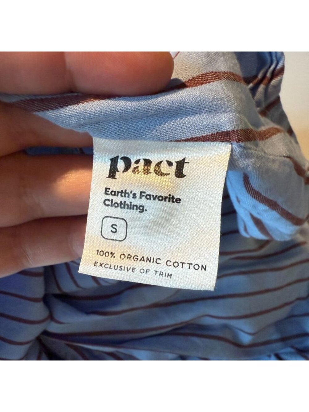 Pact Women S Sunset Shirt Dress Lightweight Cotton Sleeveless Blue Striped Tie - Picture 5 of 9